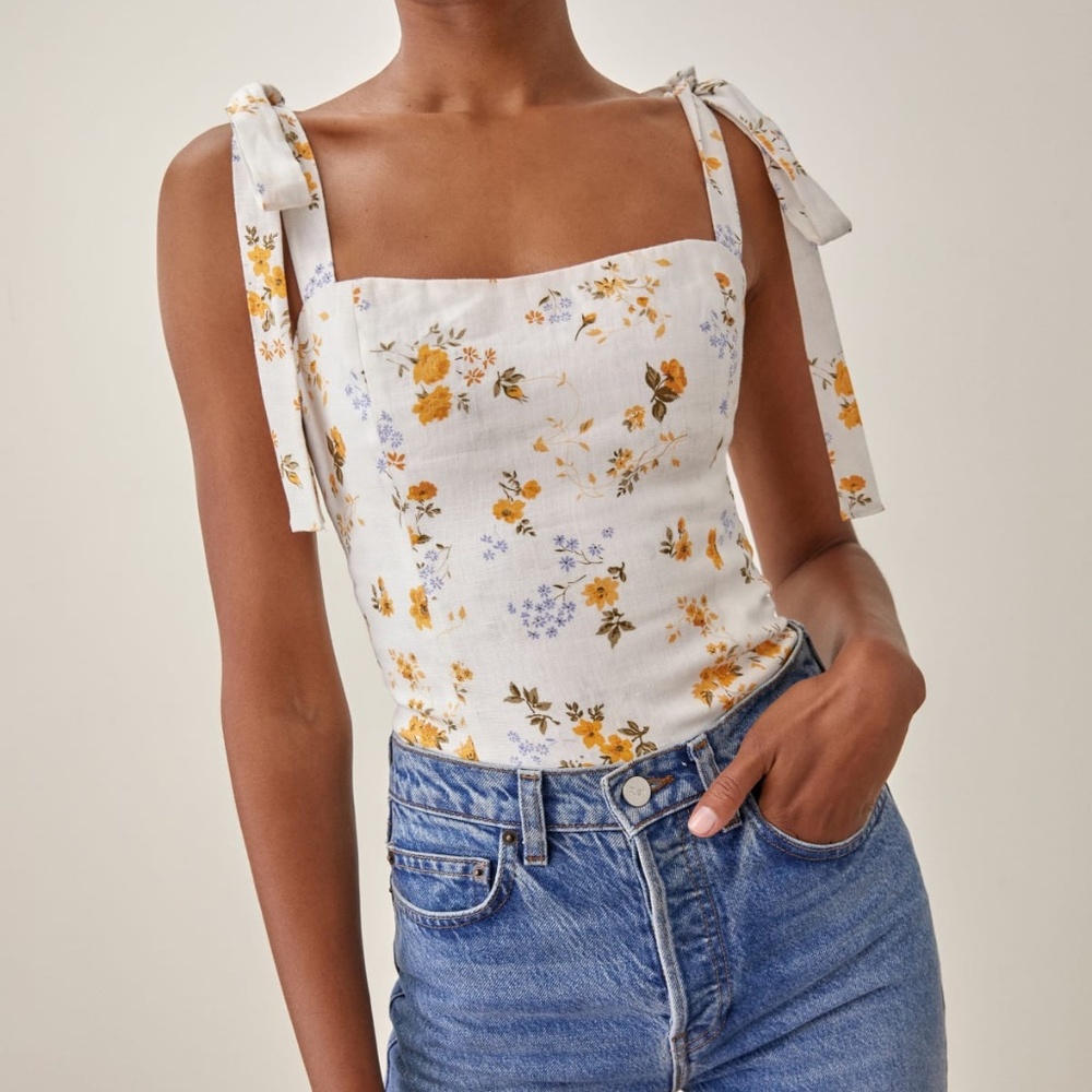 Reformation Bilson Linen Top